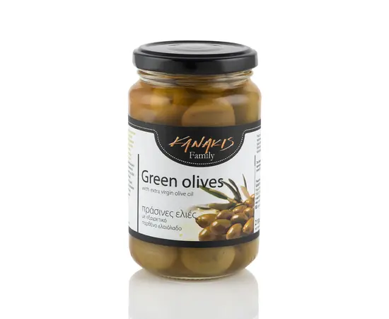 Grüne Oliven in Salz-, Essiglake 210gr
